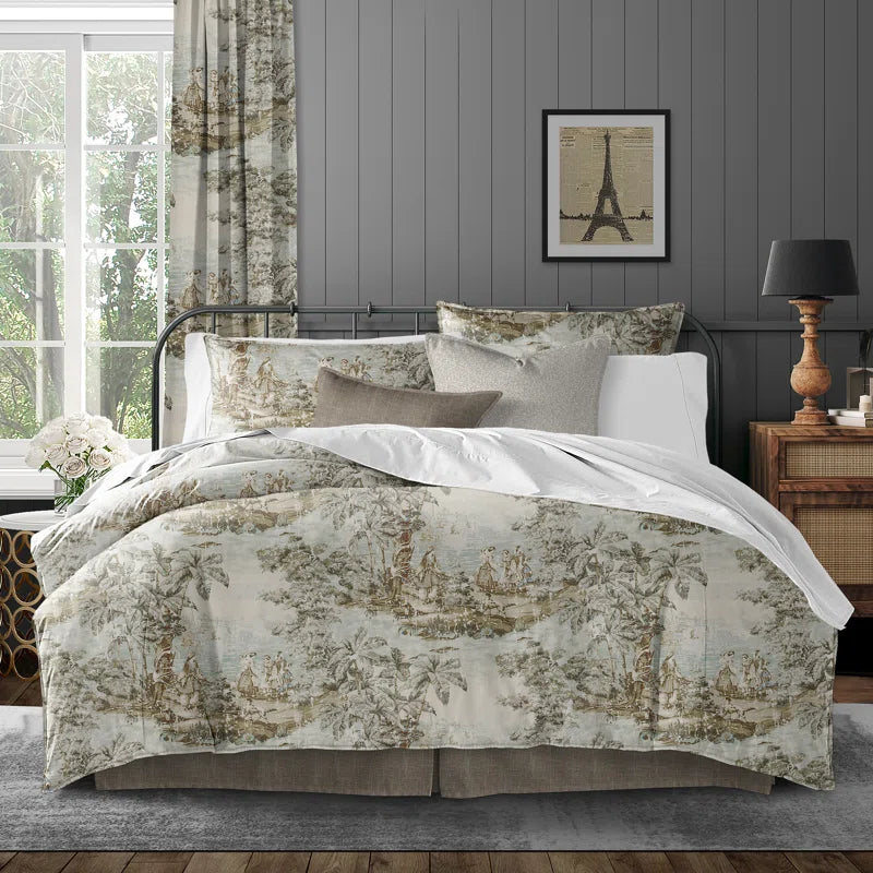 French Countryside Beige/Ivory Linen Duvet Cover Set