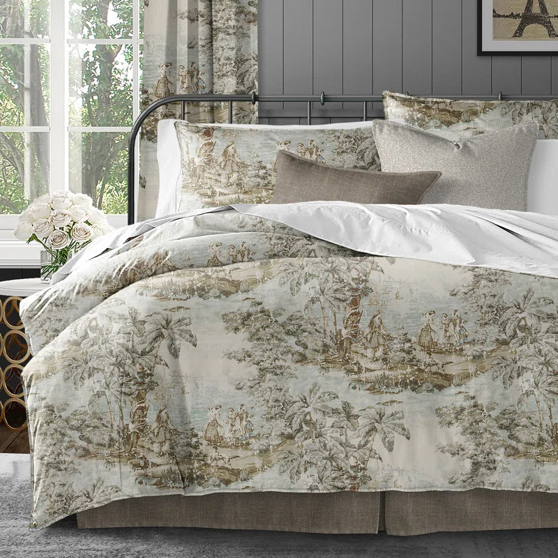 French Countryside Beige/Ivory Linen Duvet Cover Set