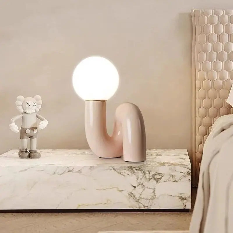 Modern Spiral Bedside Table Lamp - Quirky Whimsical Desk Lamp