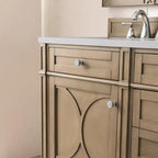 Darrowood 72 In. W X 23 In. D X 34 In. H Double Sink Freestanding Vanity in Walnut W/ Pietra Gray Quartz Top
