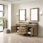 Darrowood 72 In. W X 23 In. D X 34 In. H Double Sink Freestanding Vanity in Walnut W/ Pietra Gray Quartz Top