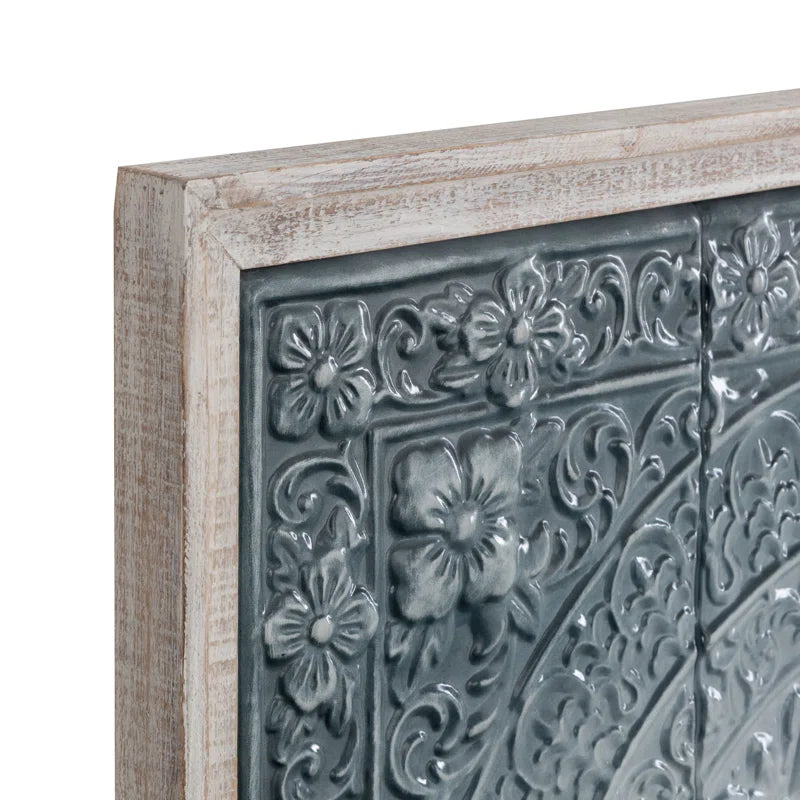 Metal Scroll Home Wall Decor with Embossed Details