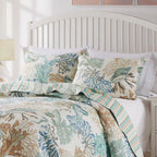 Transform Your Bedroom with the Coastal Charm of the Atlantis Jade 3-Piece Full/Queen Quilt Set