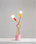 Illuminate Your Space with the Whimsical Eclectic Memphis Sprout Table Lamp - A Cute and Colorful Decorative Desk Essential